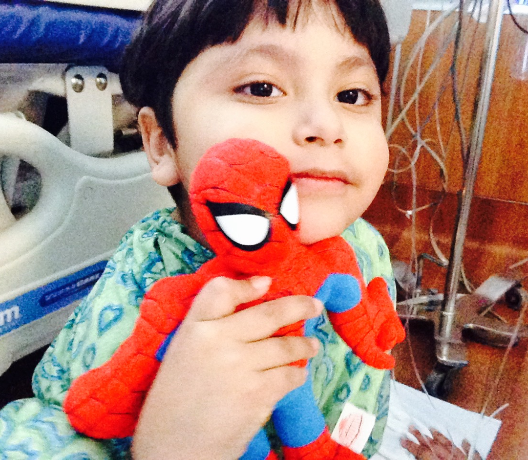 Lazaro with his SpiderMan