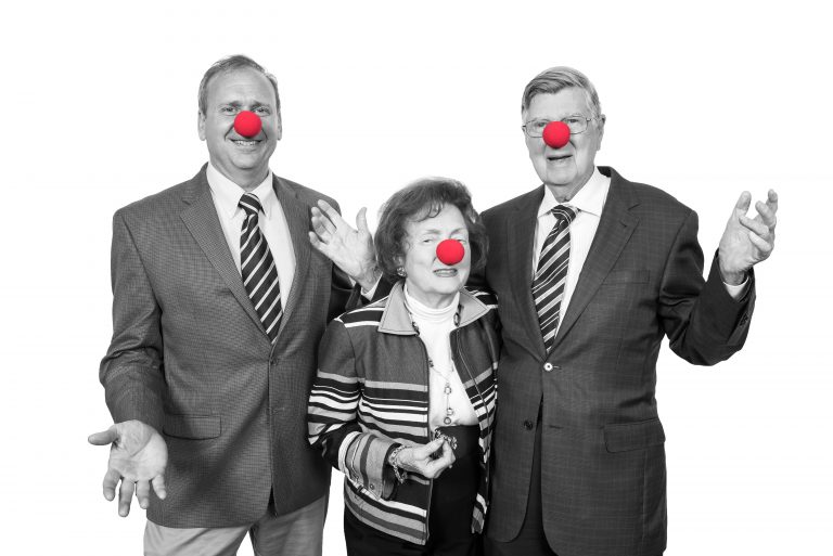 Hill Crest Foundation members pose with red noses