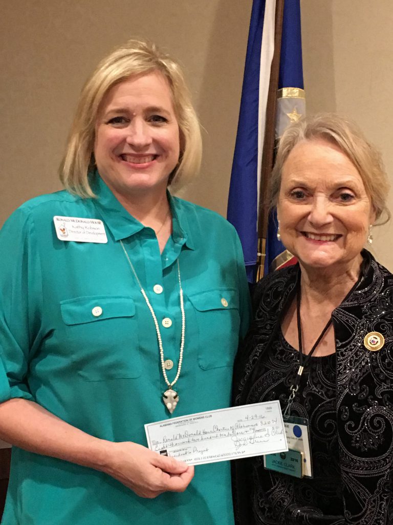Alabama Federation of Women's Clubs donation