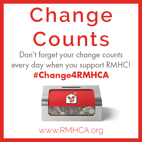 Drop your change for RMHCA graphic