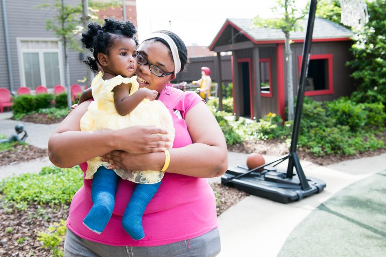 Farriah and Mom enjoy the playground