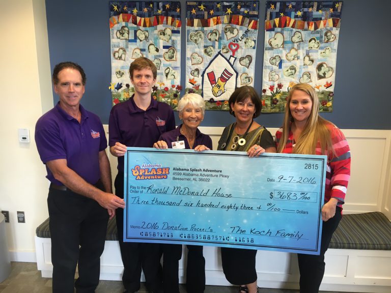 Alabama Splash Adventure donates several thousand dollars to RMHCA
