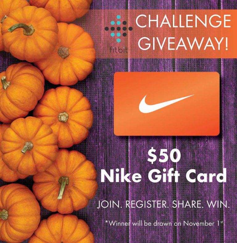 Graphic with details of a Fitbit giveaway