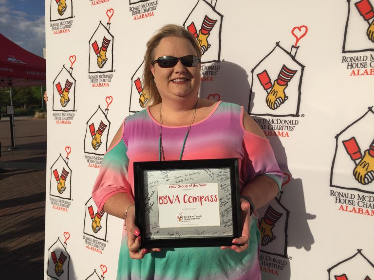Allyson accepts the Group of the Year Award on behalf of BBVA Compass