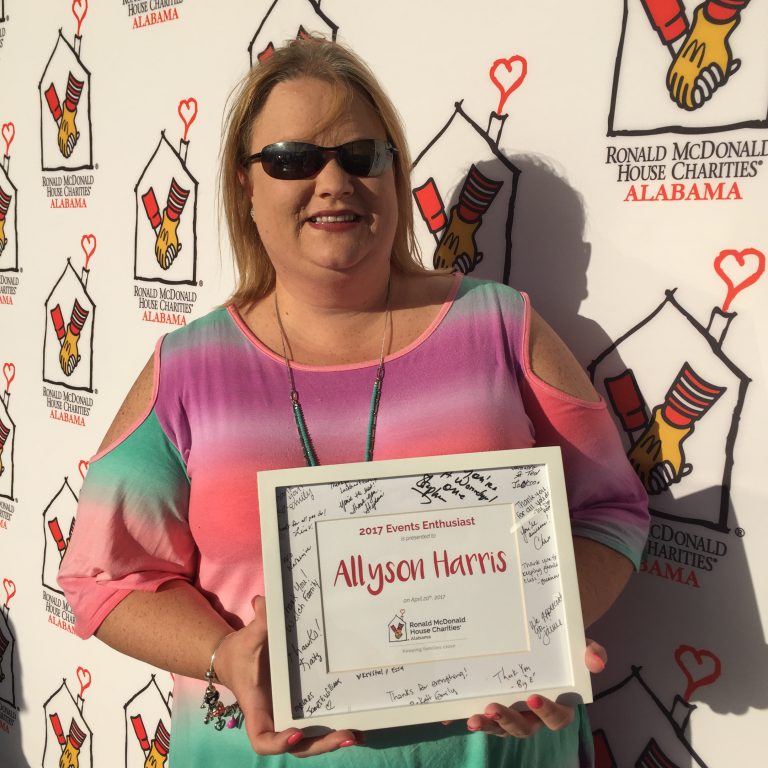 Allyson accepts her award for Events Enthusiast