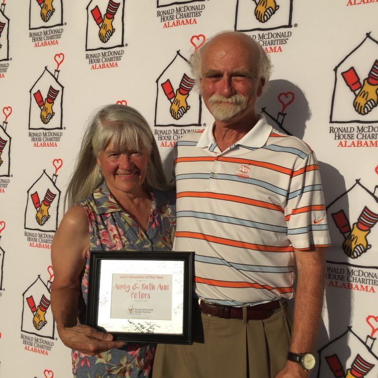 Ruth Ann and Andy accept their Volunteer of the Year award
