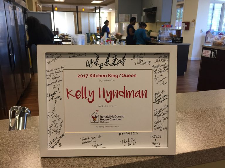Kelly Hyndman's award for Kitchen Queen