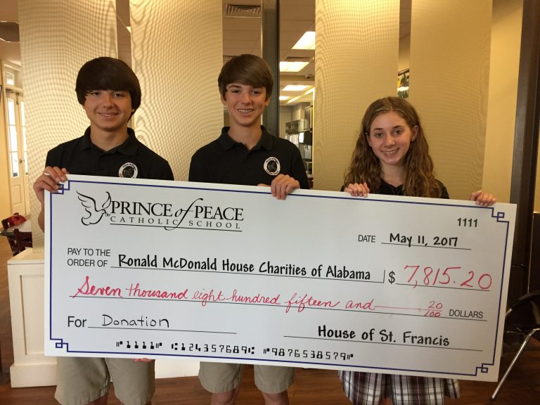 Prince of Peace middle school students adopt a room at RMHCA
