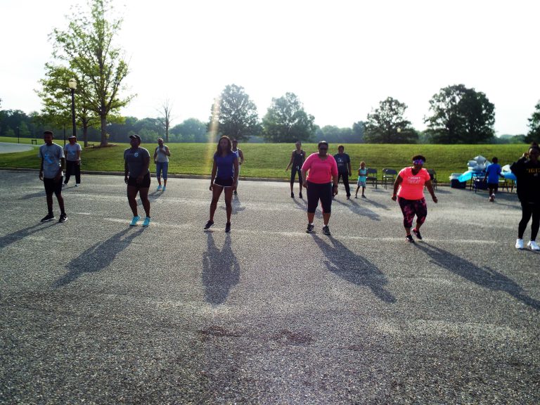 Members gather to participate in activities at the 2017 Walkathon
