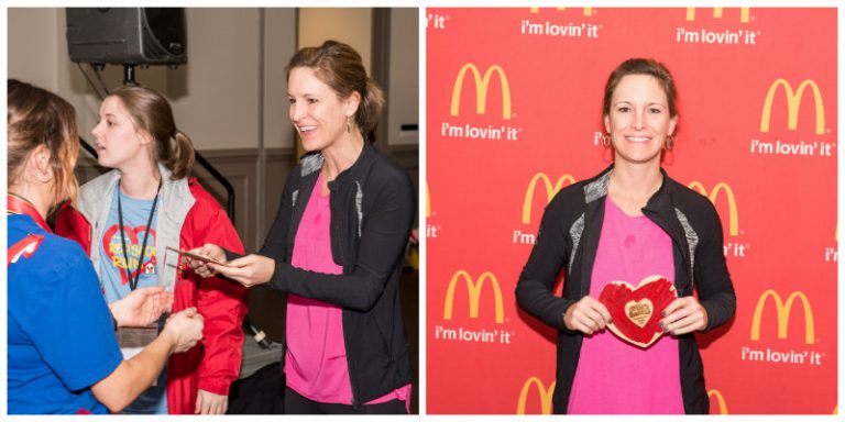 Jeannie accepts the Extra Mile corporate award at the 2017 Red Shoe Run on Jan. 21, 2017.