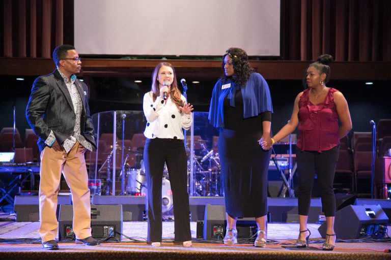 L-R: Lonnie Hunter, RMHCA Special Katie Hannah, RMHCA Director of Family Programming April Dickerson and Tonji Wright. Photo: Ven Sherrod