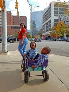 Ashley can easily take Ah'Nyla and Carson to the hospital to see E'mari.