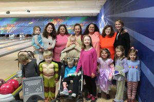 The Capps family celebrates Cate's birthday with other RMHCA families. Source: Capps family