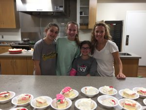 The Rengering family making dinner in February 2018.