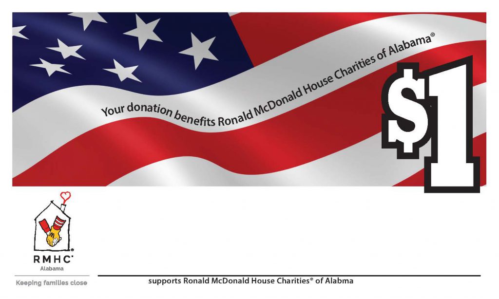 Share Your Stripes Flag donation sticky sheet