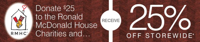 La-Z-Boy ad for 25% off purchase with a $25 donation to RMHC