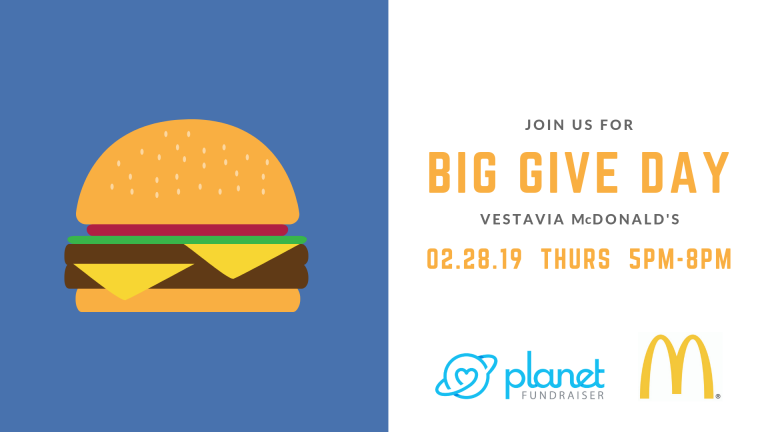 February Big Give Day at McDonald's with Planet Fundraiser
