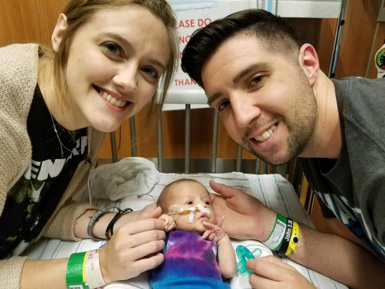 Karr family with Aria in the NICU
