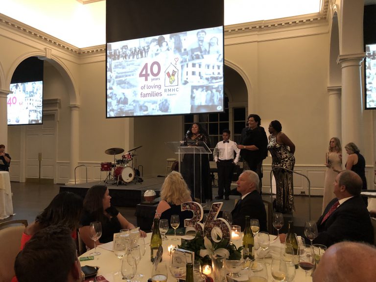The Love family speaks to the gala crowd.