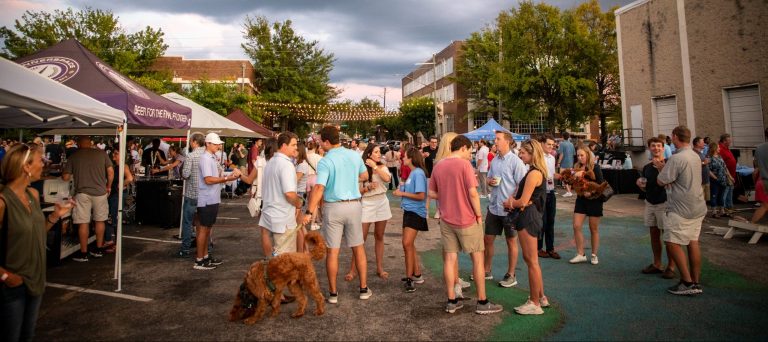 Men and women attend Sweet Home Brews