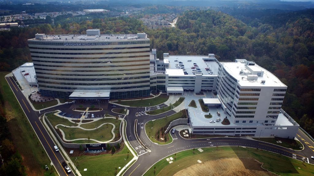 an aerial shot of Grandview Medical Center