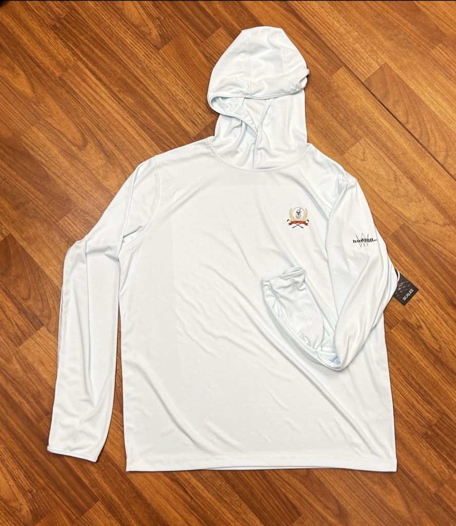 A light blue athletic pullover