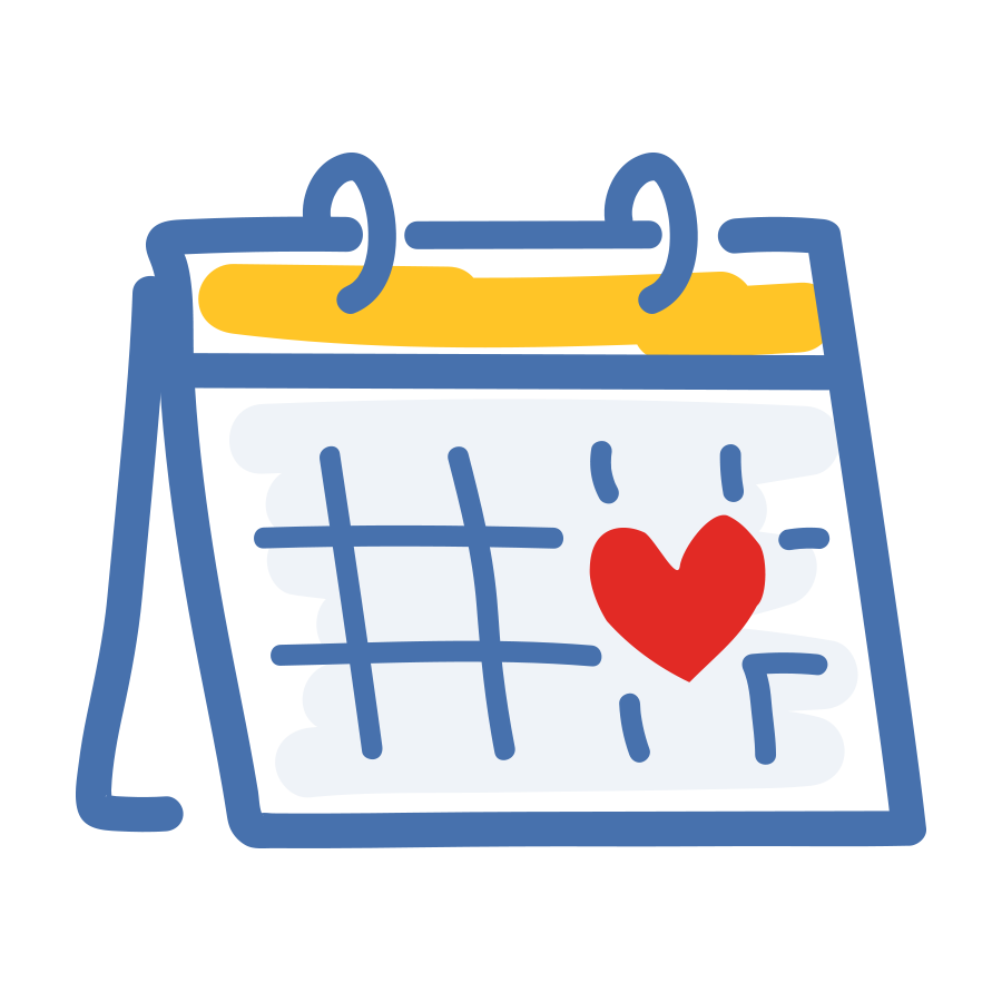 A hand drawn calendar